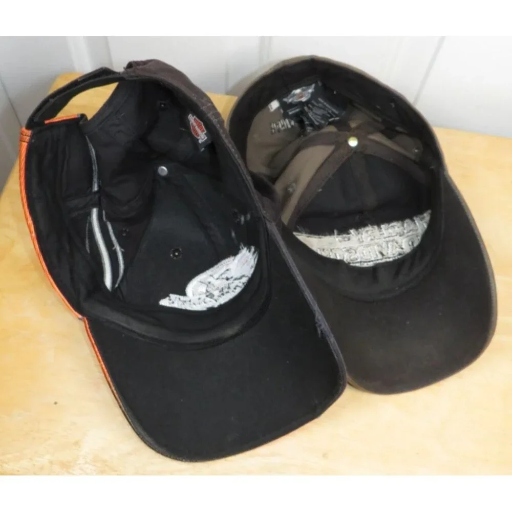 *Lot of 2* Harley Davidson Vintage Y2K Baseball Hats Screamin' Eagle O/S & LG